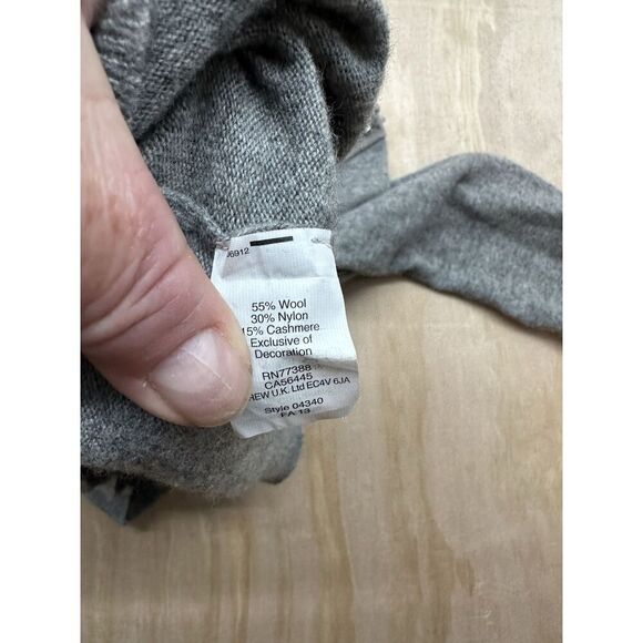 J Crew Jeweled-Shoulder Sweater Gray Size XS With Cashmere And Wool Pullover EUC - Picture 3 of 6